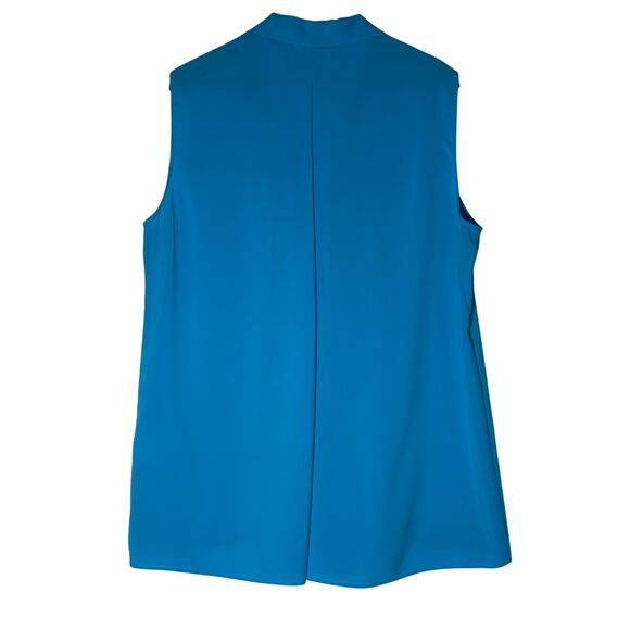 Tahari Tunic Blouse Womens 2XL Teal Blue Flowy Sleeveless Resort Casual Summer - Picture 2 of 5